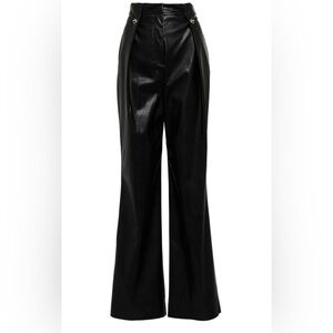 Jonathan Simkhai Vegan Leather Tara Black Wide-Leg Pants